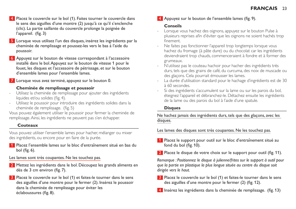 Philips Robust Collection Robot de cuisine User Manual | Page 23 / 40