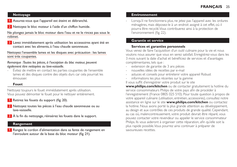 Philips Robust Collection Robot de cuisine User Manual | Page 25 / 40