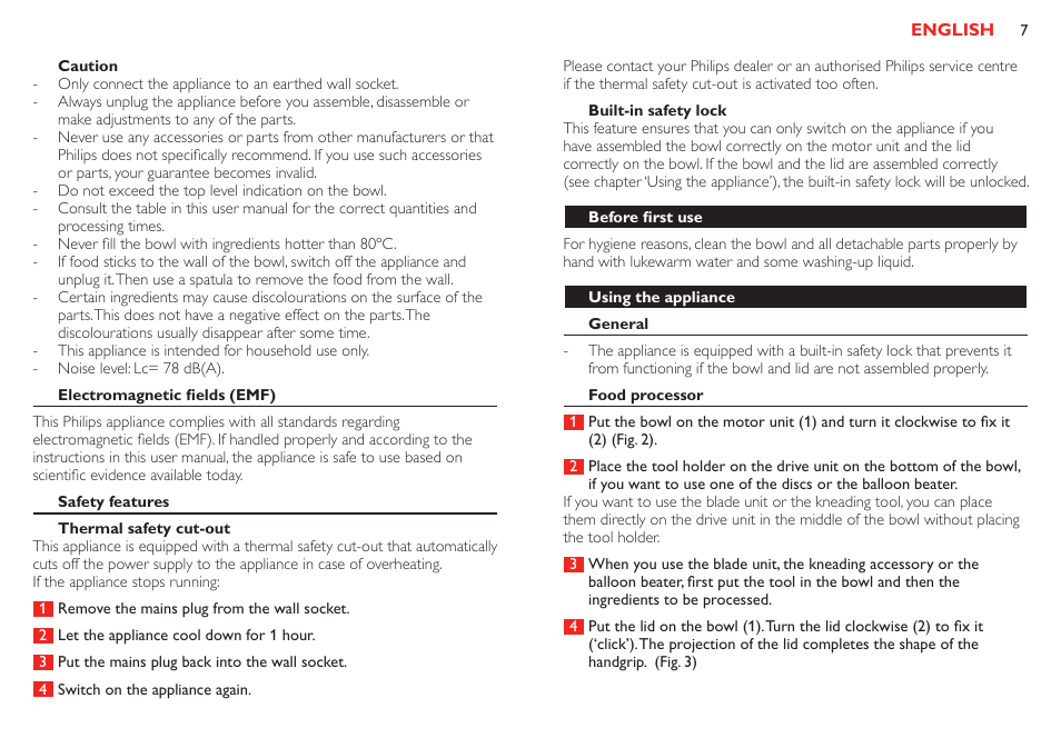 Philips Robust Collection Robot de cuisine User Manual | Page 7 / 40