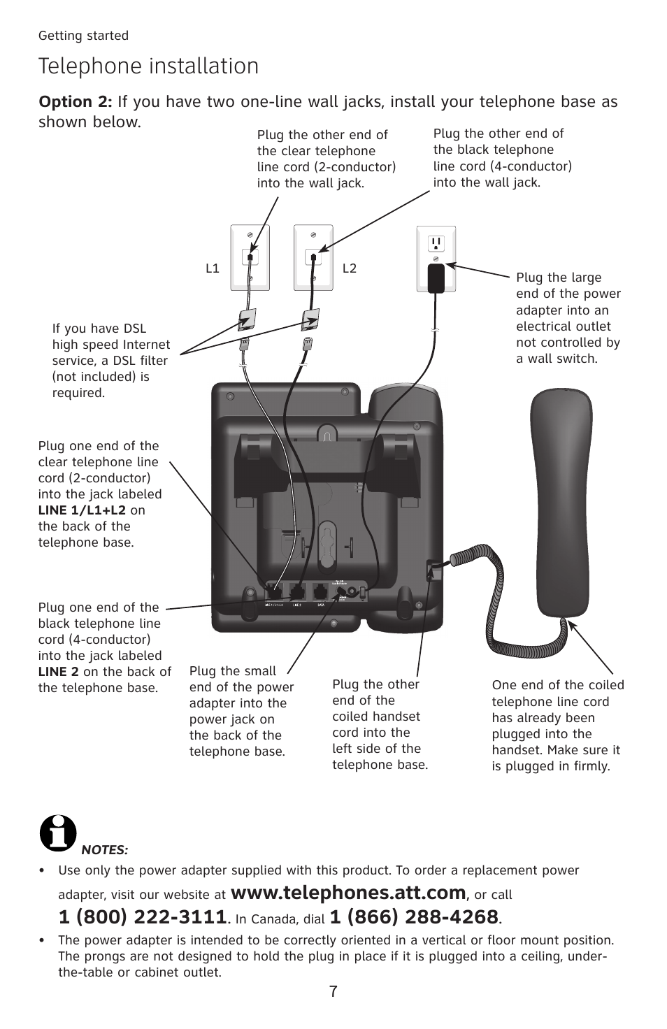 Telephone installation | AT&T ML17959 User Manual | Page 12 / 82