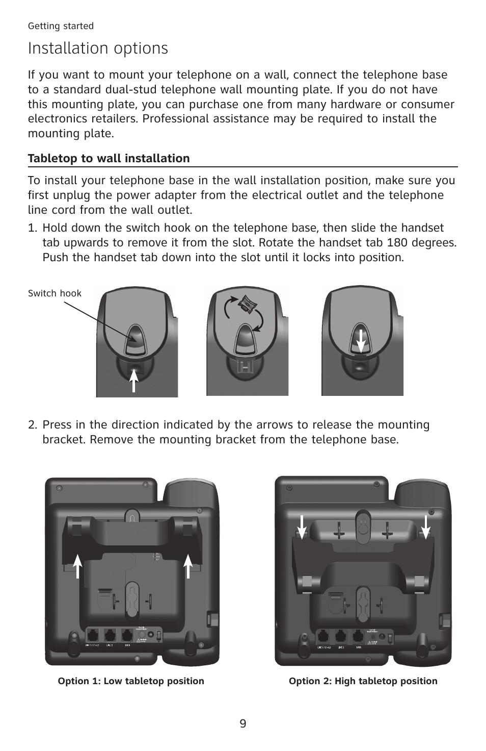 Installation options | AT&T ML17959 User Manual | Page 14 / 82