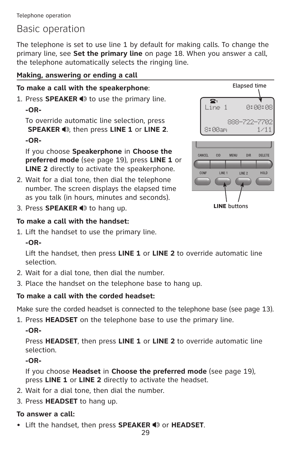 Basic operation | AT&T ML17959 User Manual | Page 34 / 82