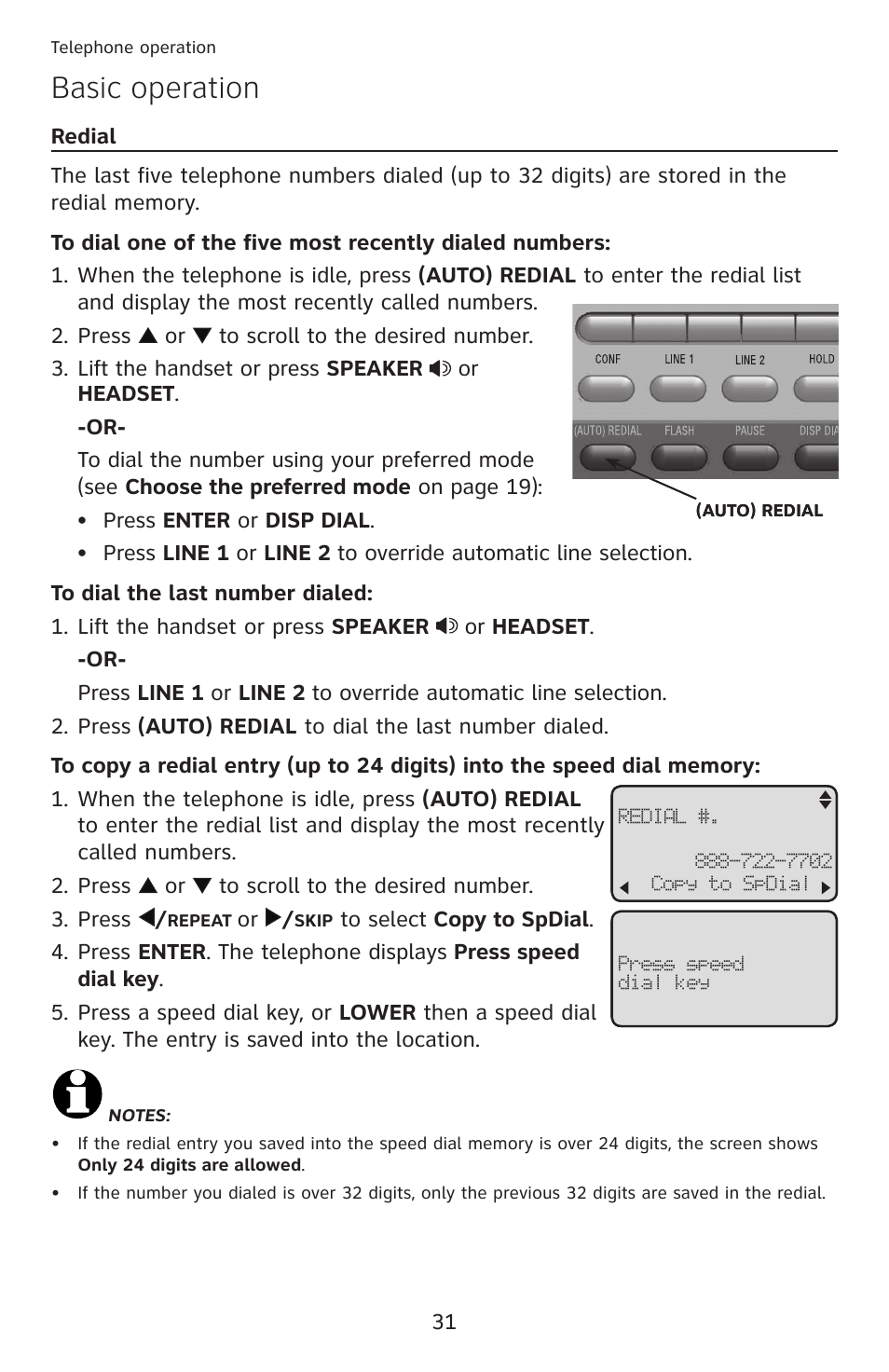 Basic operation | AT&T ML17959 User Manual | Page 36 / 82