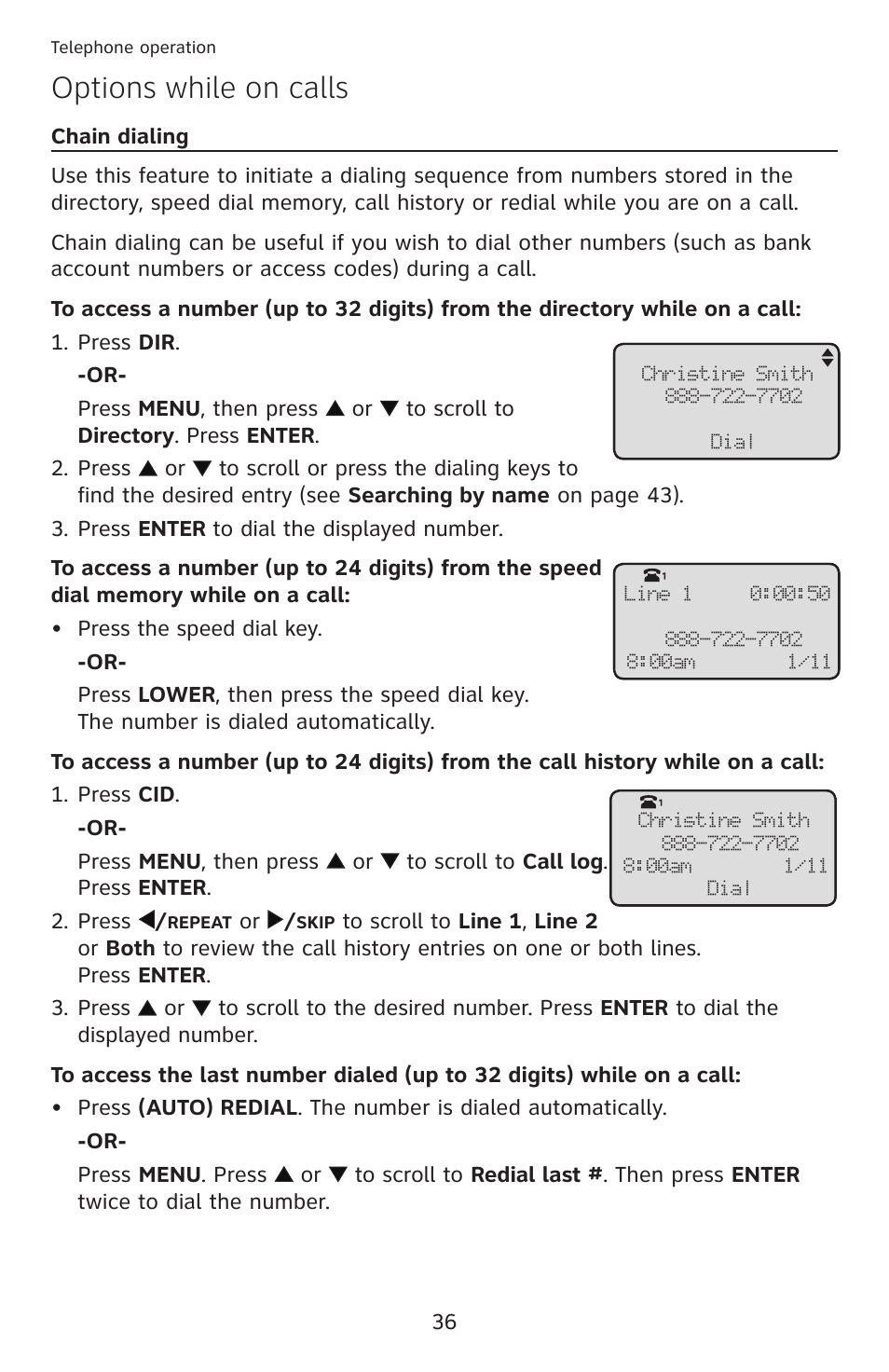 Options while on calls | AT&T ML17959 User Manual | Page 41 / 82