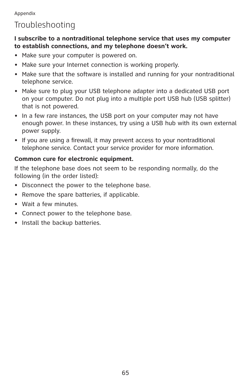 Troubleshooting | AT&T ML17959 User Manual | Page 70 / 82