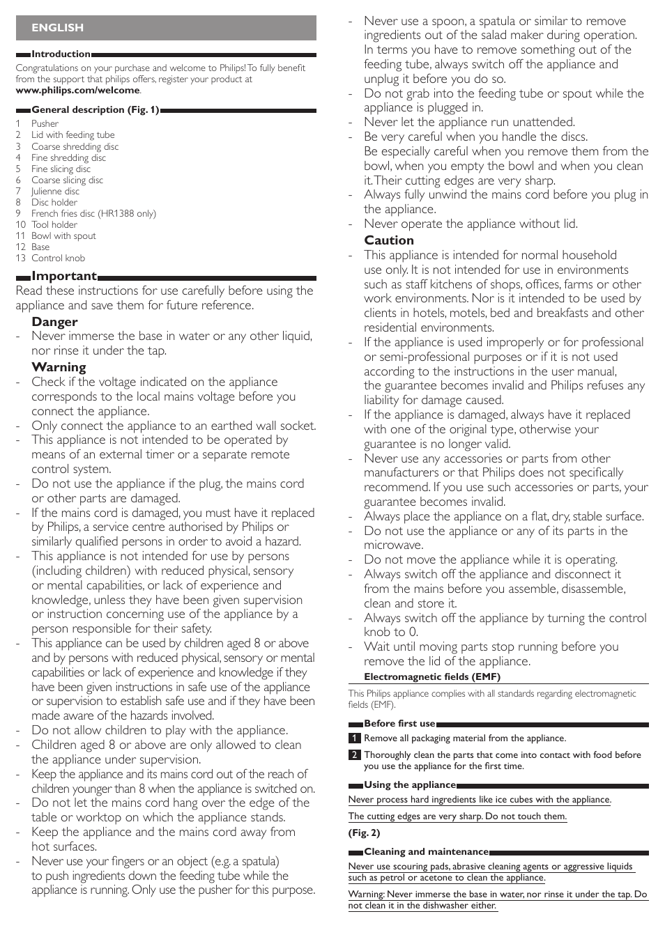 Philips Viva Collection SaladMaker User Manual | Page 2 / 10