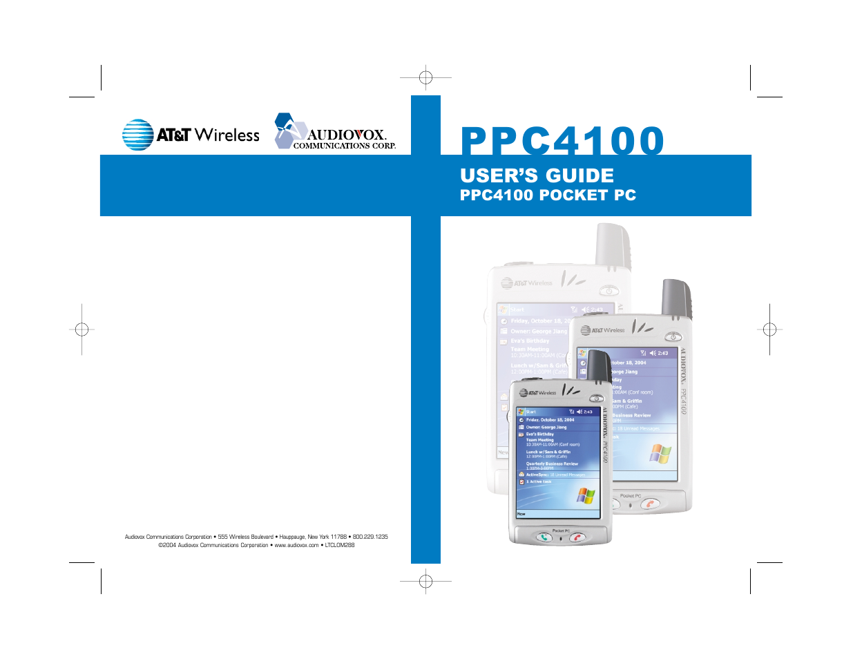 AT&T Audiovox PPC4100 User Manual | 157 pages