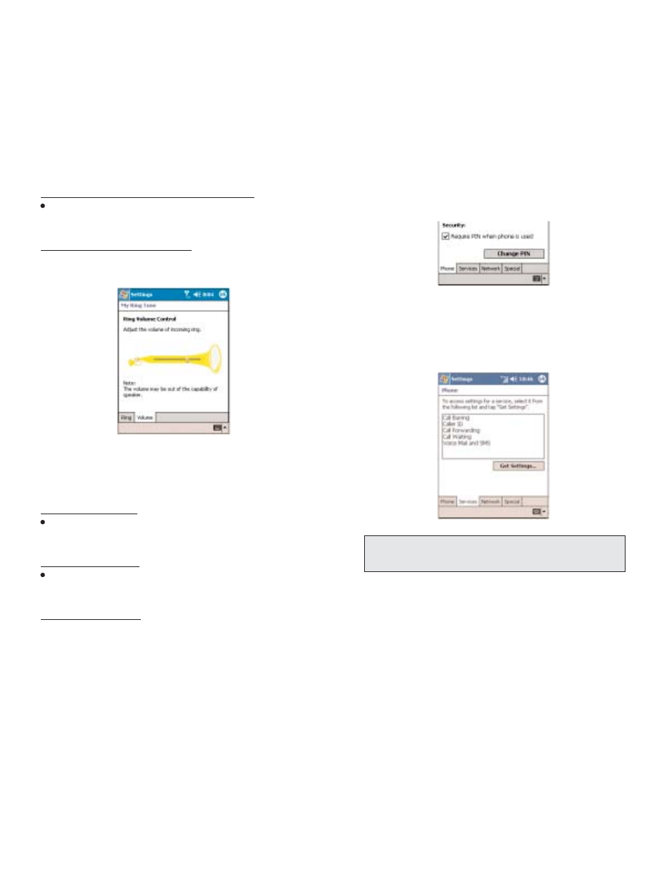 Sse er rv viic ce es s t ta ab b | AT&T Audiovox PPC4100 User Manual | Page 66 / 157