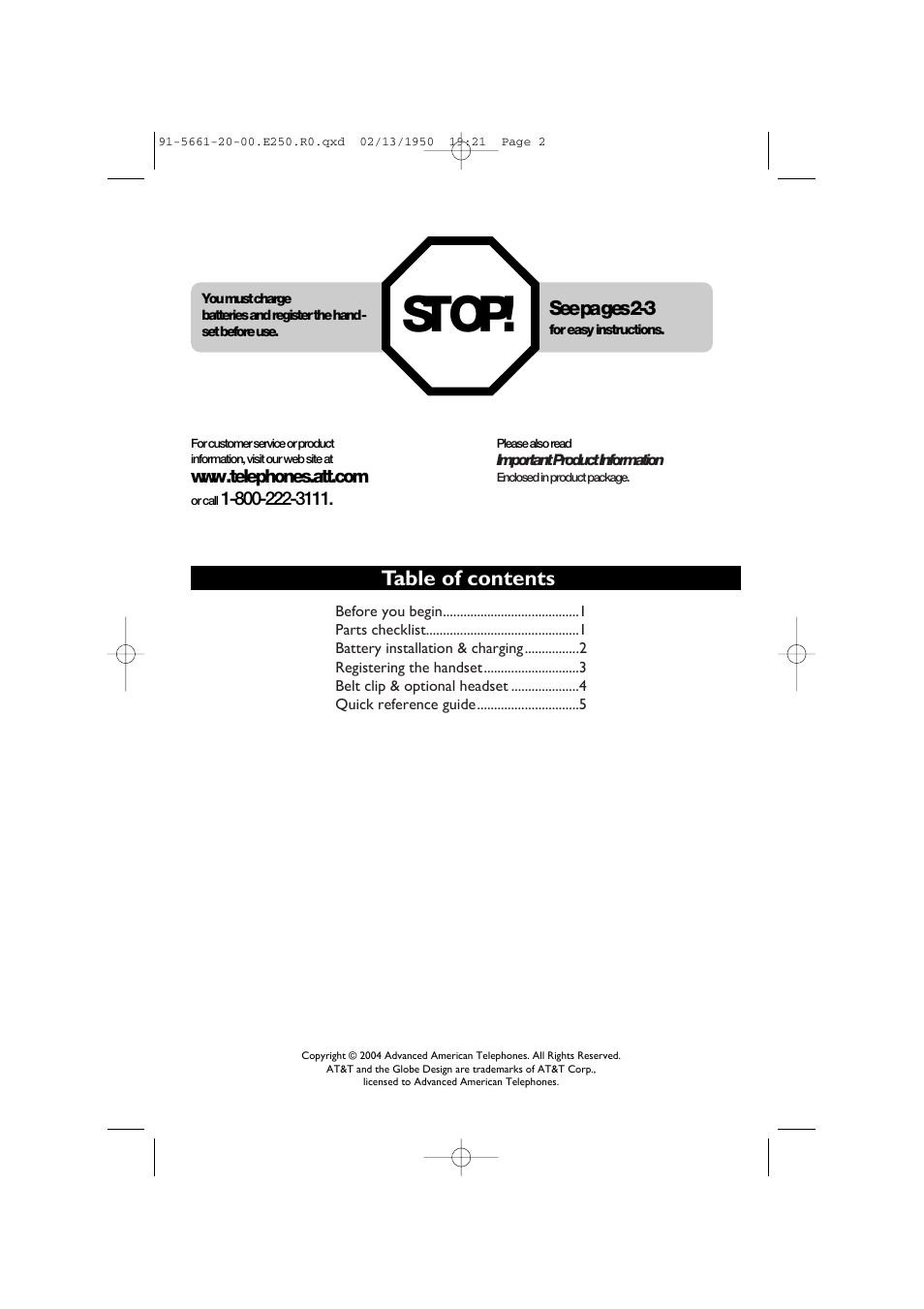 AT&T E2600B User Manual | Page 2 / 8