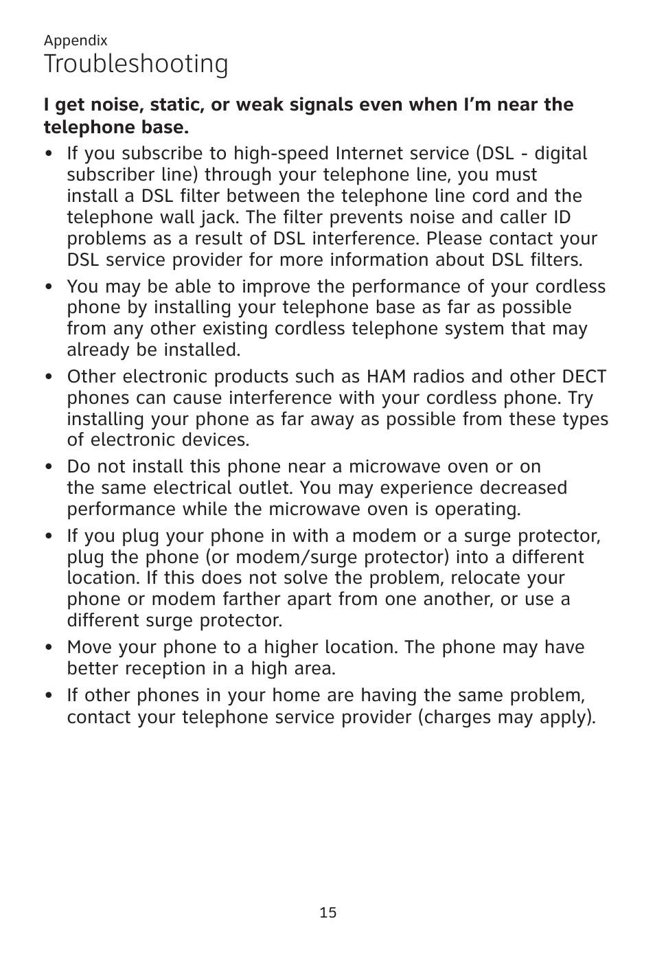 Troubleshooting | AT&T TL96371 User Manual | Page 19 / 36