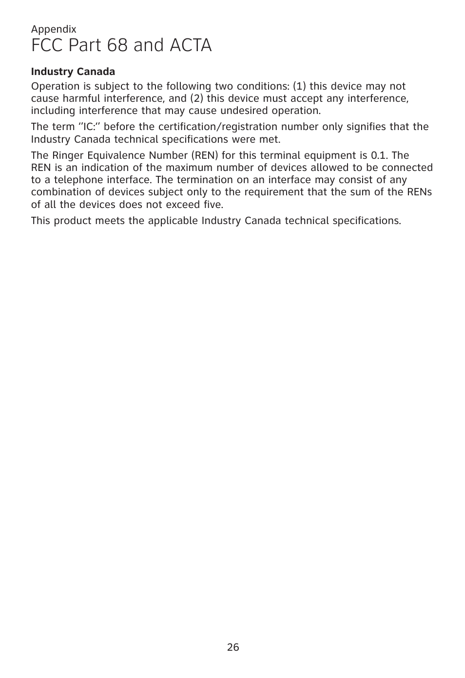 Fcc part 68 and acta | AT&T TL96371 User Manual | Page 30 / 36