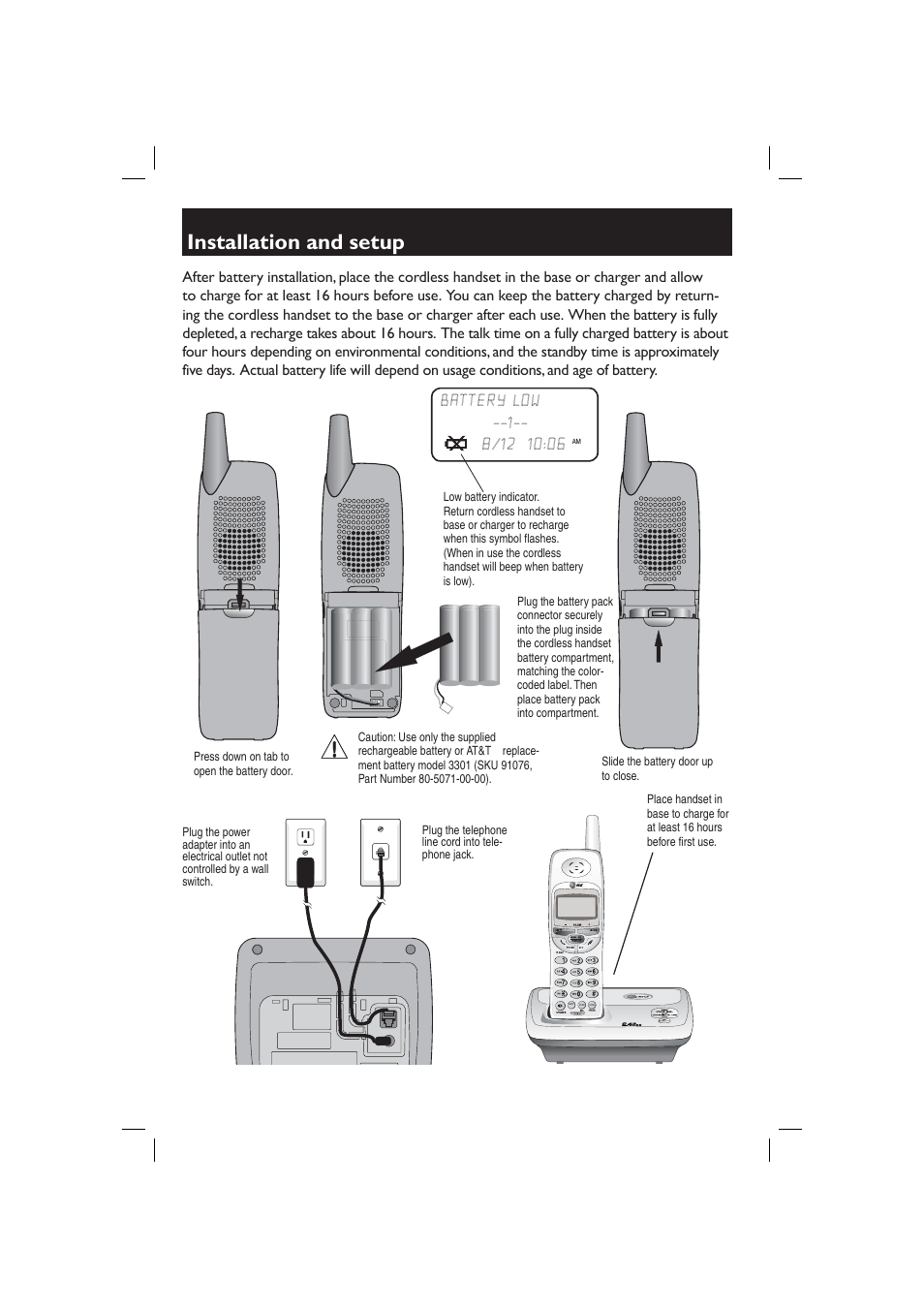 Installation and setup | AT&T E2718B User Manual | Page 2 / 6