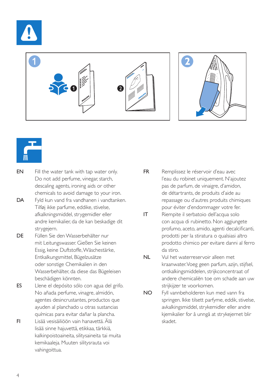 Philips PowerLife Fer vapeur User Manual | Page 4 / 24