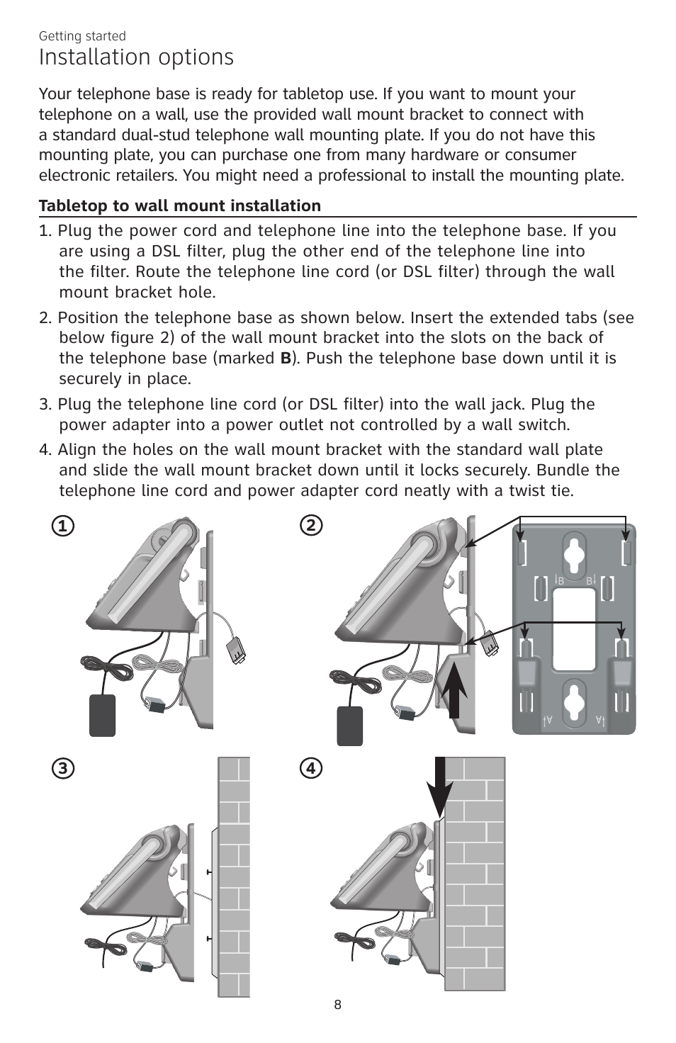 Installation options | AT&T CL82350 User Manual | Page 13 / 79