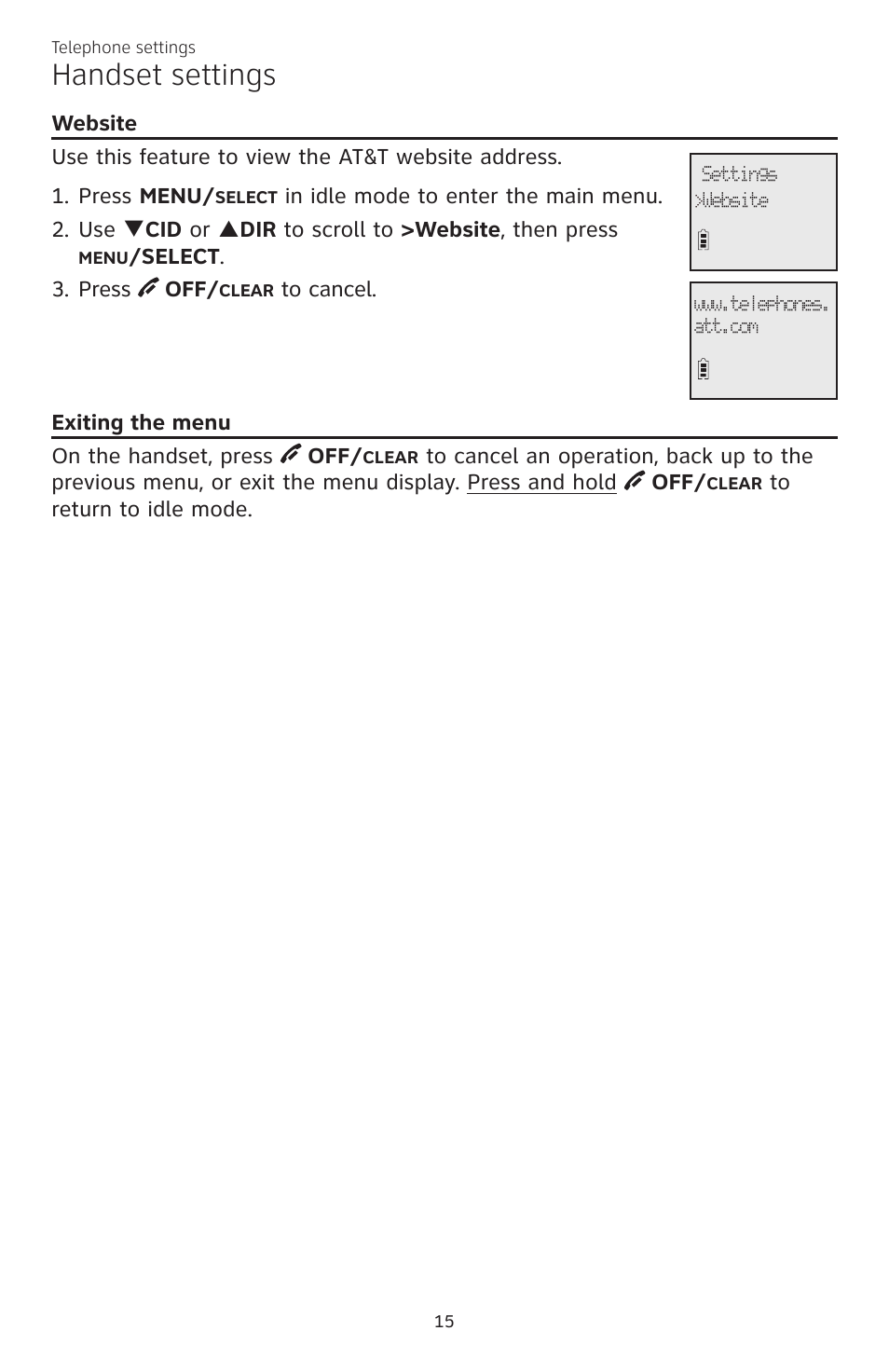 Handset settings | AT&T CL82350 User Manual | Page 20 / 79