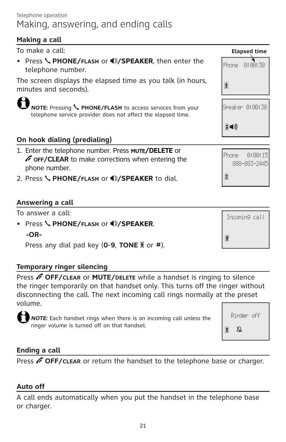 Making, answering, and ending calls | AT&T CL82350 User Manual | Page 26 / 79
