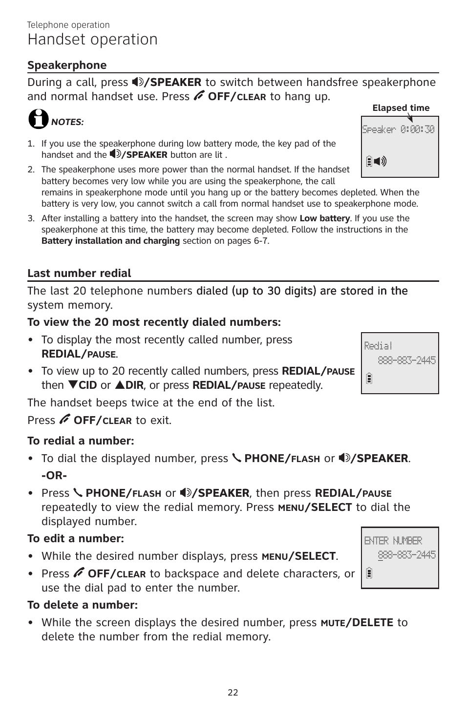 Handset operation | AT&T CL82350 User Manual | Page 27 / 79