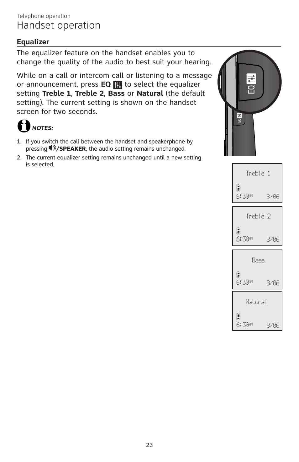 Handset operation | AT&T CL82350 User Manual | Page 28 / 79