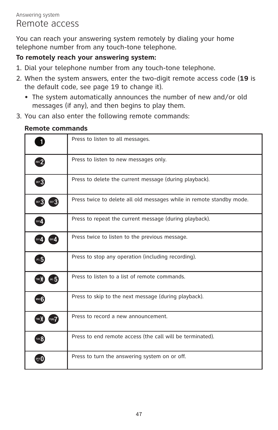 Remote access | AT&T CL82350 User Manual | Page 52 / 79