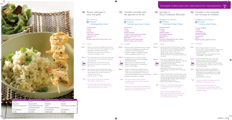 Prawns marinated in citrus and garlic, Fd n | Philips Avance Collection Gril de table User Manual | Page 11 / 35