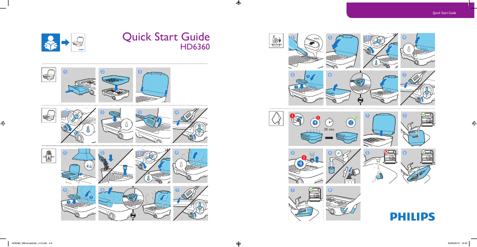 Hd6360, 30 min, Quick start guide | Philips Avance Collection Gril de table User Manual | Page 3 / 35