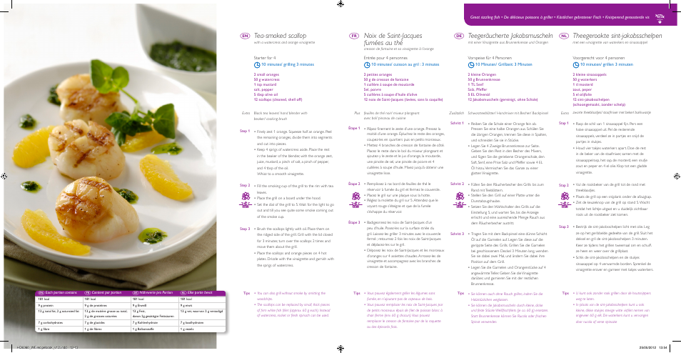 Tea-smoked scallop, Noix de saint-jacques fumées au thé, Teegeräucherte jakobsmuscheln | Theegerookte sint-jakobsschelpen, Fd n | Philips Avance Collection Gril de table User Manual | Page 7 / 35