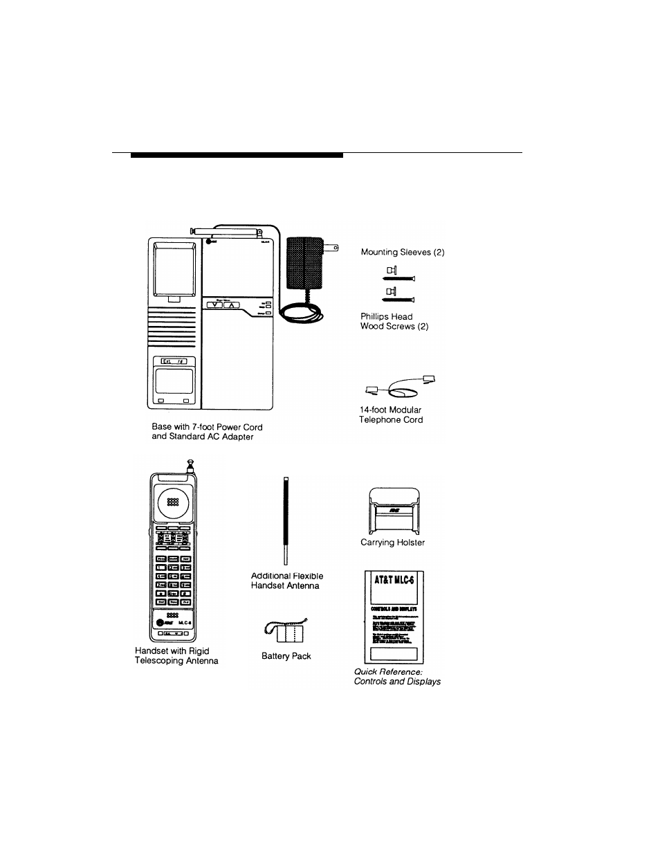 Parts list | AT&T Cordless Telephone MLC-6 User Manual | Page 11 / 30