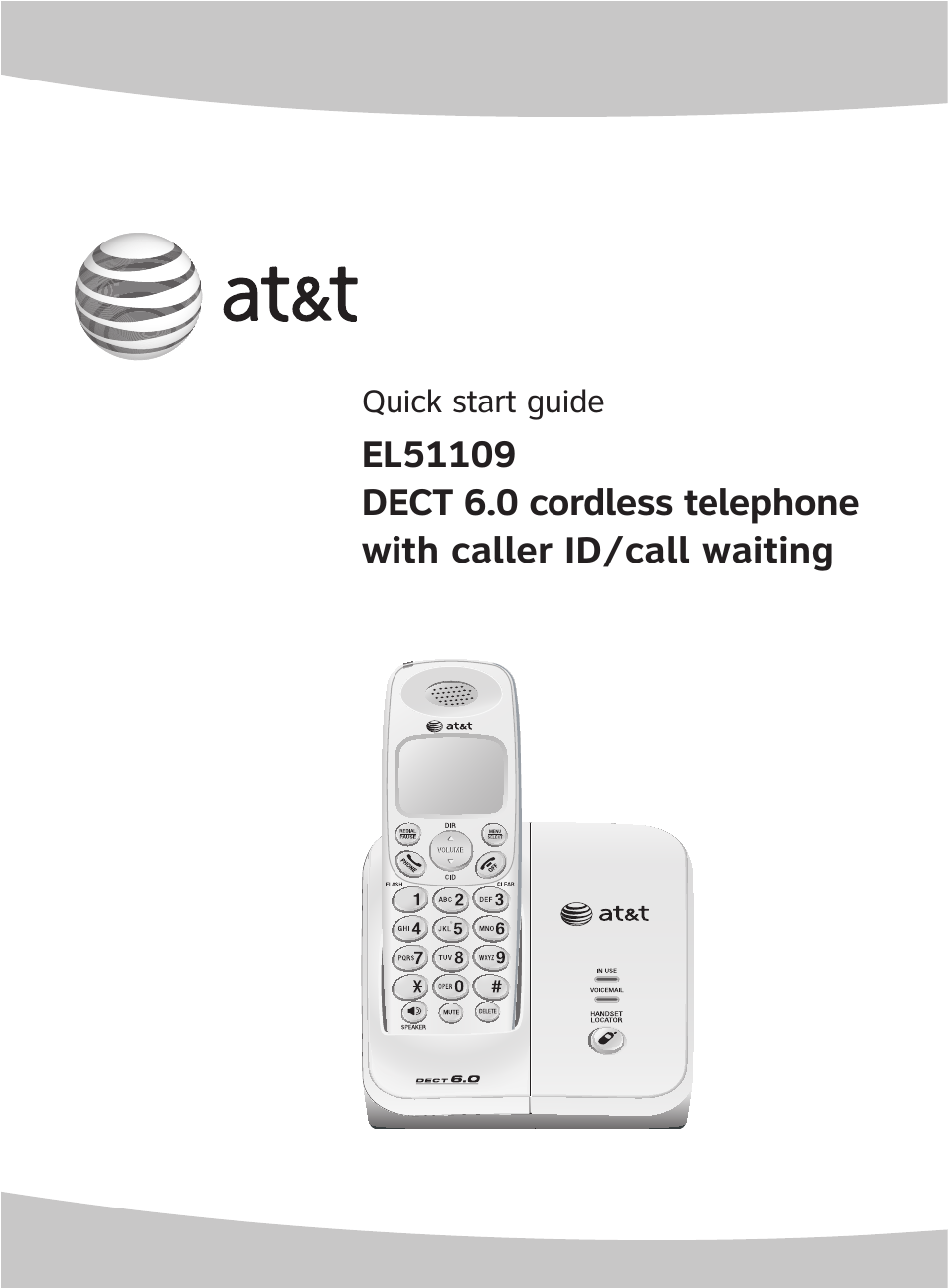 AT&T DECT EL51109 User Manual | 8 pages