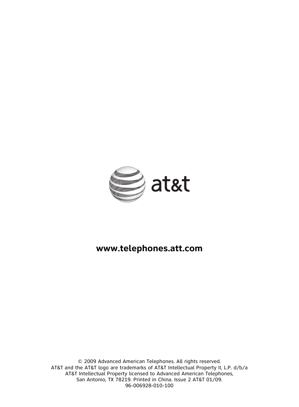 Www.telephones.att.com | AT&T DECT EL51109 User Manual | Page 8 / 8