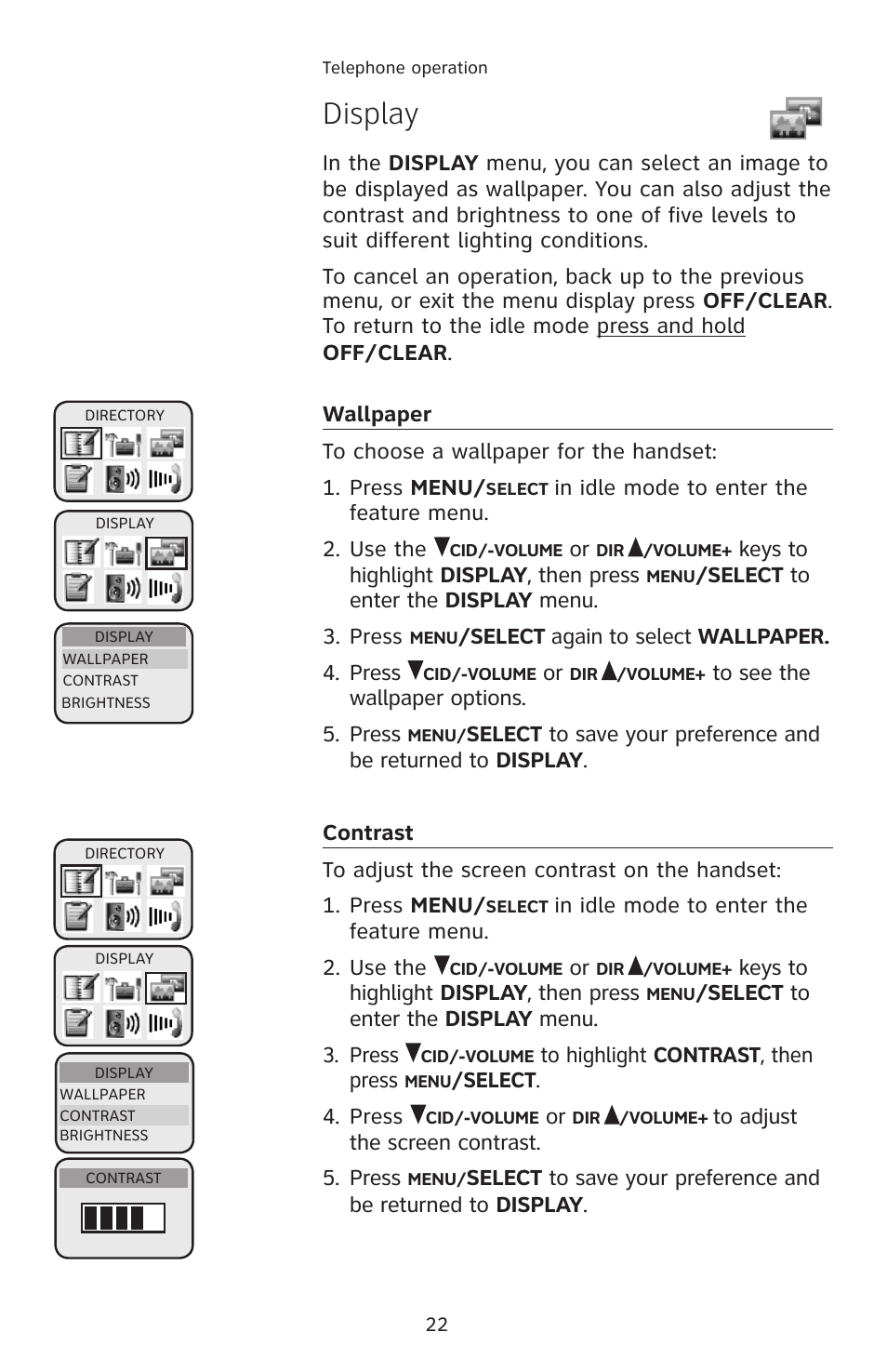 Display | AT&T E1113B User Manual | Page 25 / 71