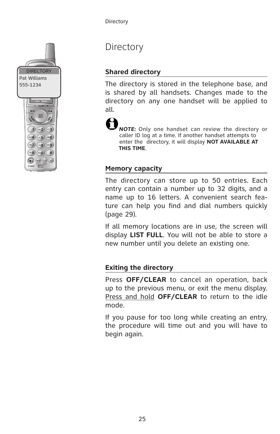 Directory | AT&T E1113B User Manual | Page 28 / 71