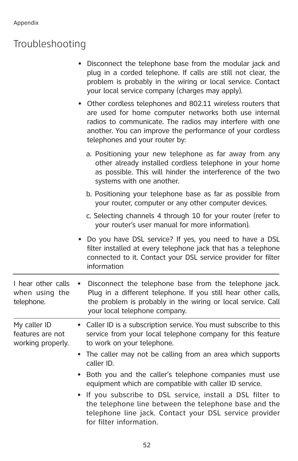 Troubleshooting | AT&T E1113B User Manual | Page 55 / 71