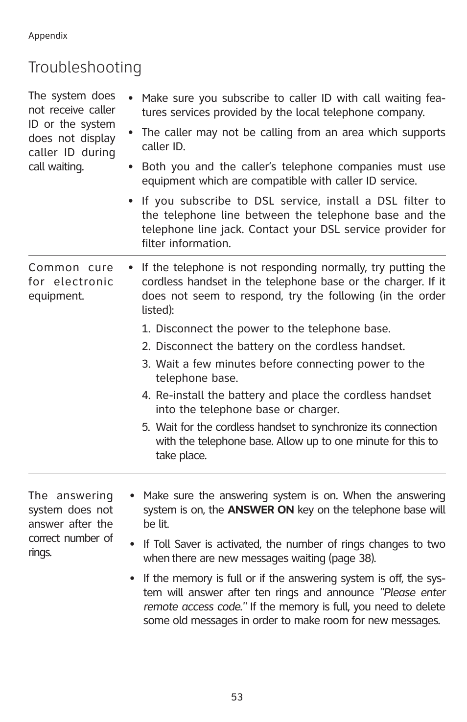 Troubleshooting | AT&T E1113B User Manual | Page 56 / 71
