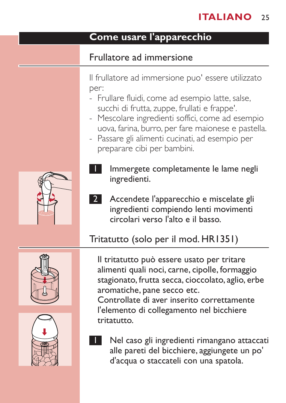 Philips Mixeur plongeant User Manual | Page 25 / 56