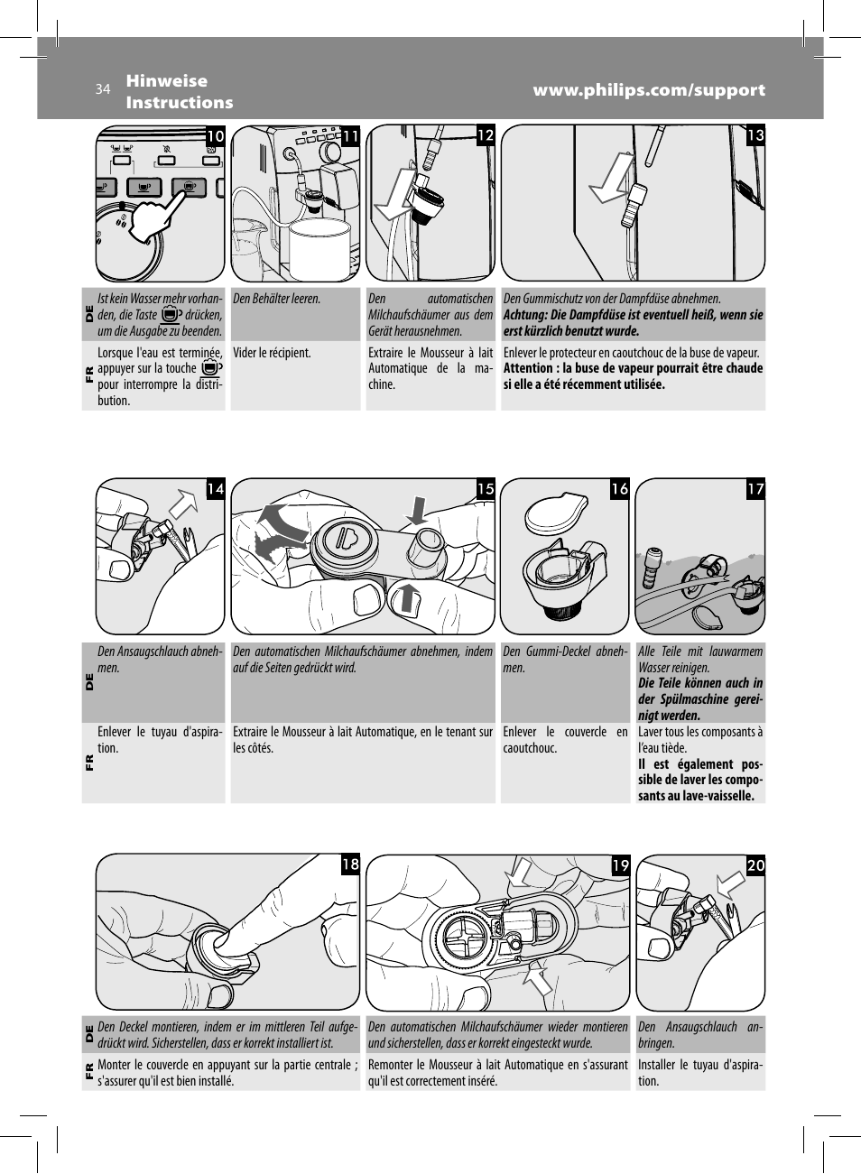 Philips Saeco Intuita Machine espresso Super Automatique User Manual | Page 34 / 56