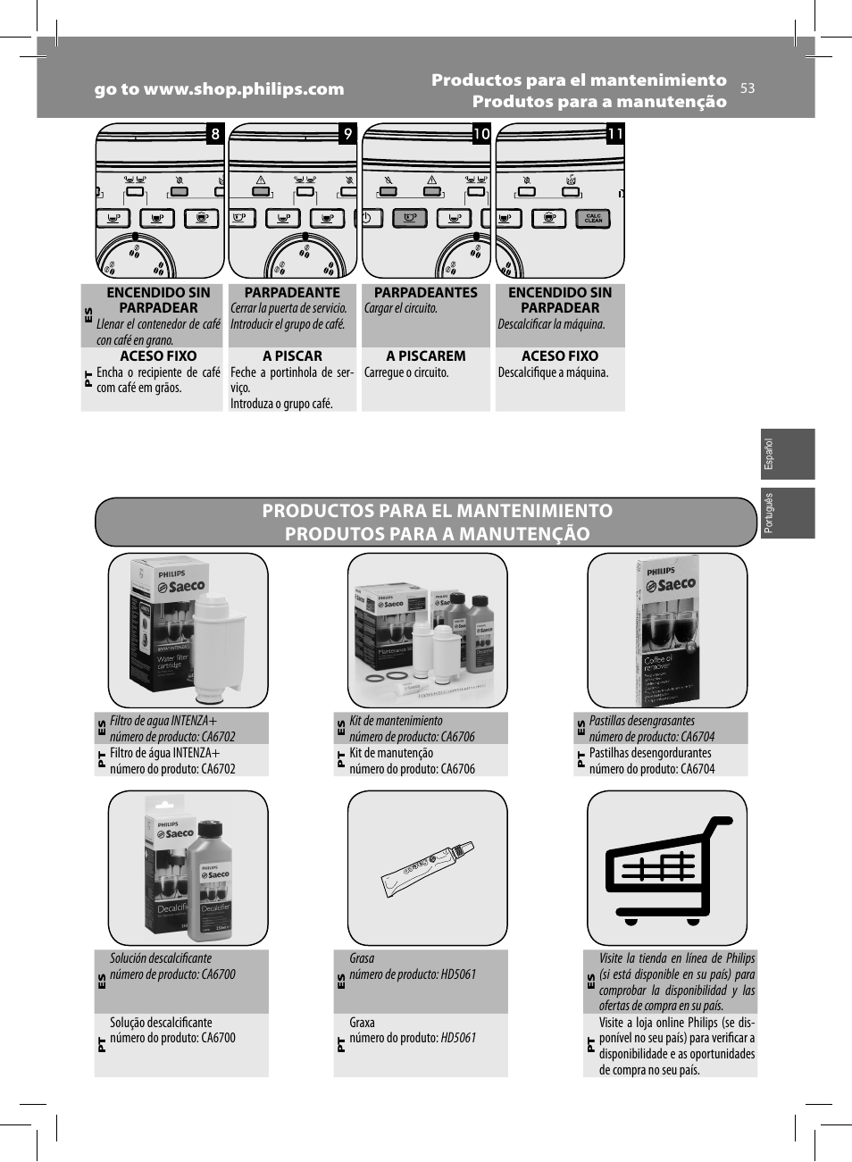 Philips Saeco Intuita Machine espresso Super Automatique User Manual | Page 53 / 56