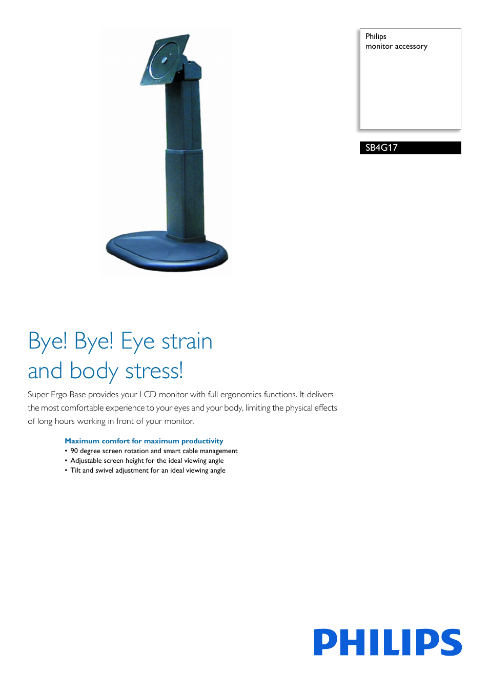 Philips accessoire pour moniteur User Manual | 2 pages