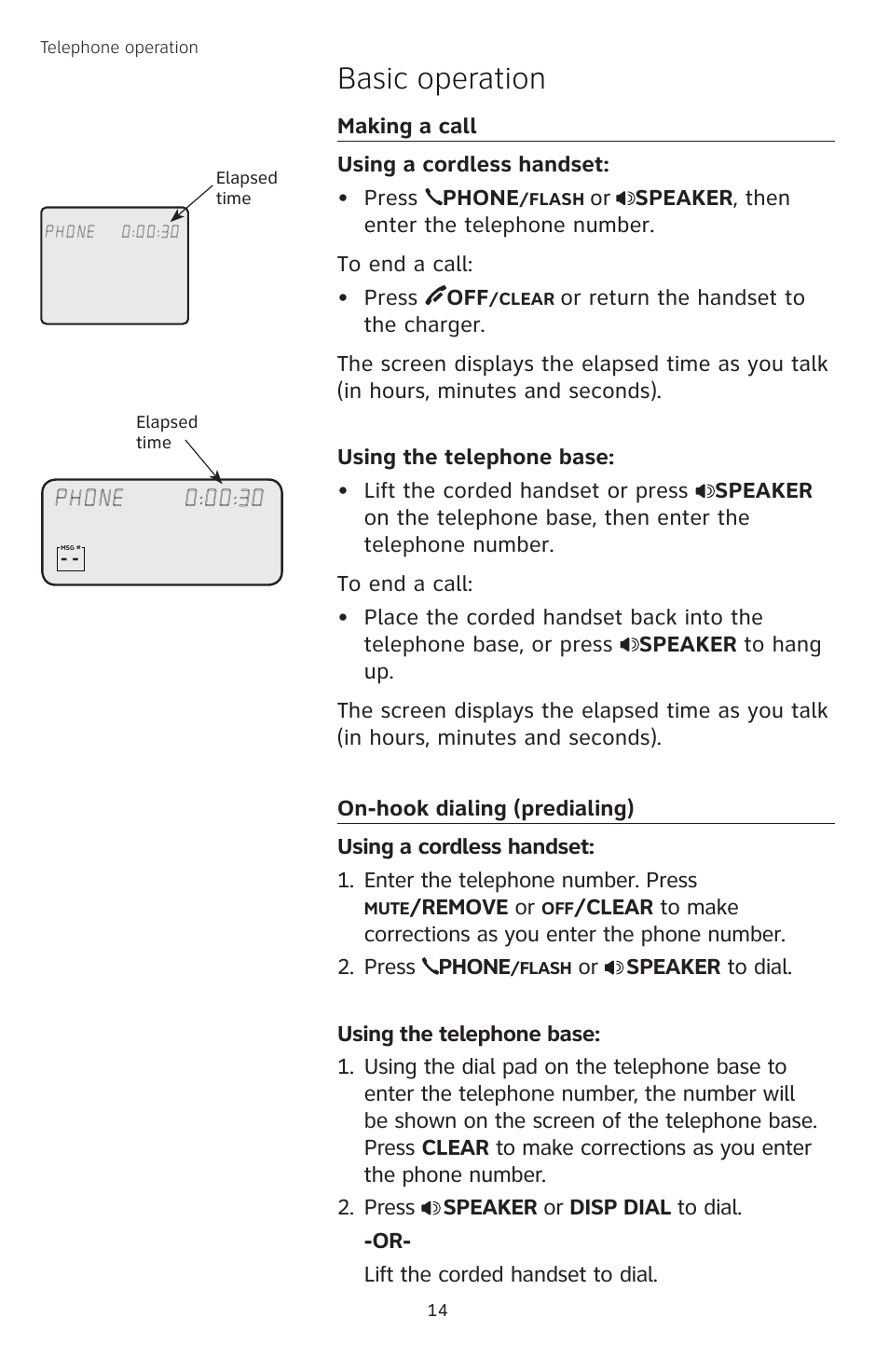Basic operation | AT&T TL74258 User Manual | Page 19 / 97