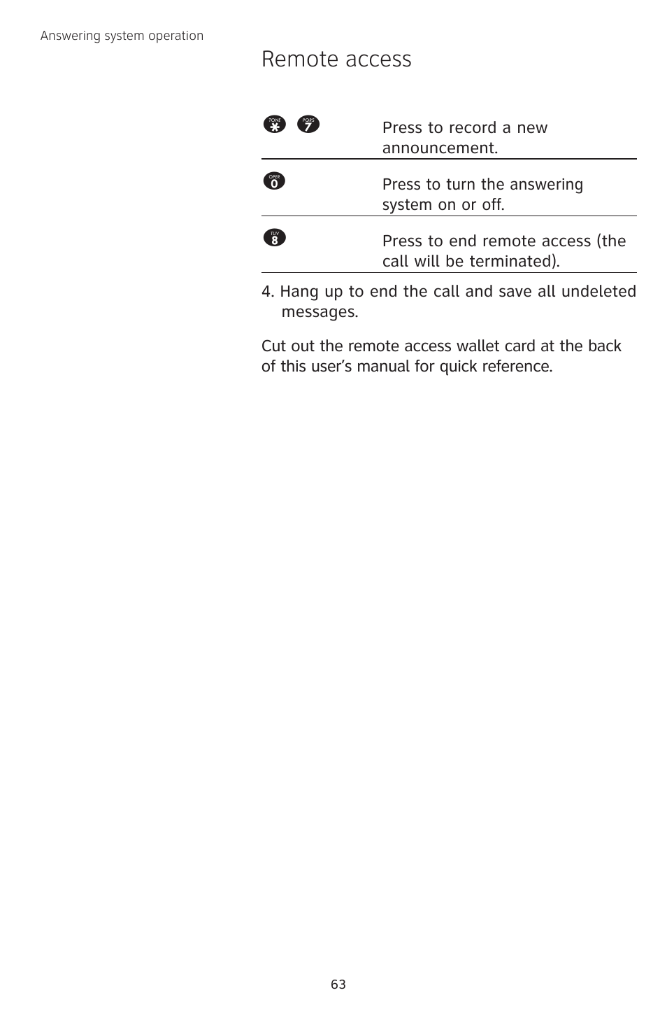 Remote access * 7 | AT&T TL74258 User Manual | Page 68 / 97