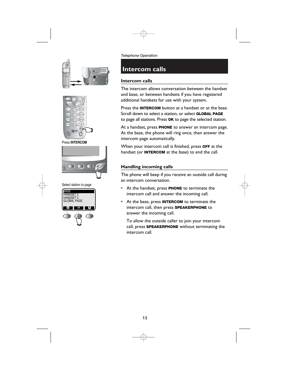 Intercom calls, Handling incoming calls | AT&T E2525 User Manual | Page 15 / 60