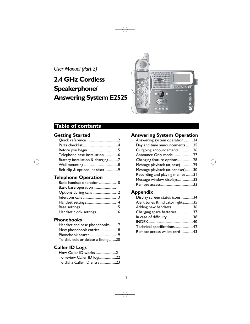 AT&T E2525 User Manual | Page 3 / 60