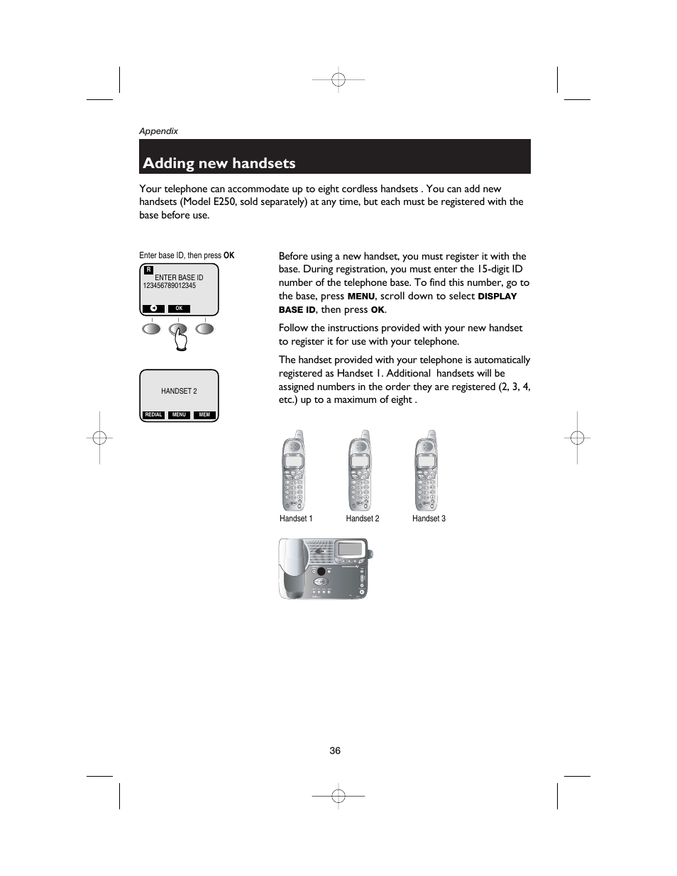 Adding new handsets | AT&T E2525 User Manual | Page 38 / 60