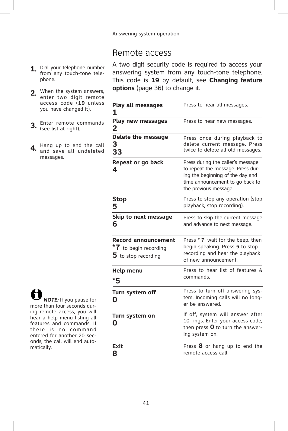 Remote access | AT&T E1814B User Manual | Page 44 / 65
