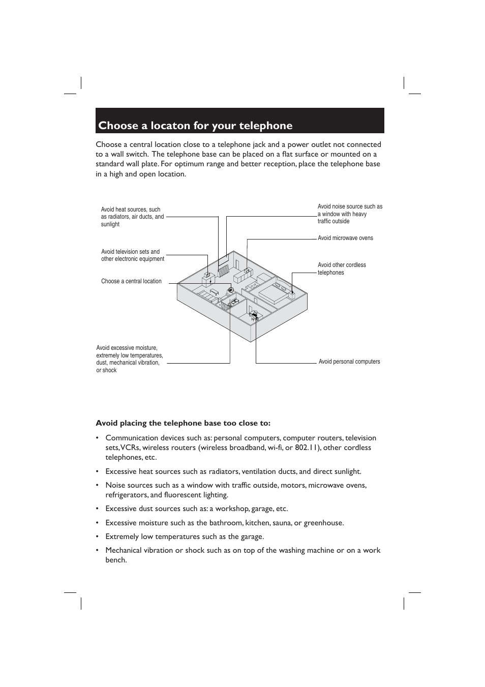Choose a locaton for your telephone | AT&T E2717B User Manual | Page 5 / 6