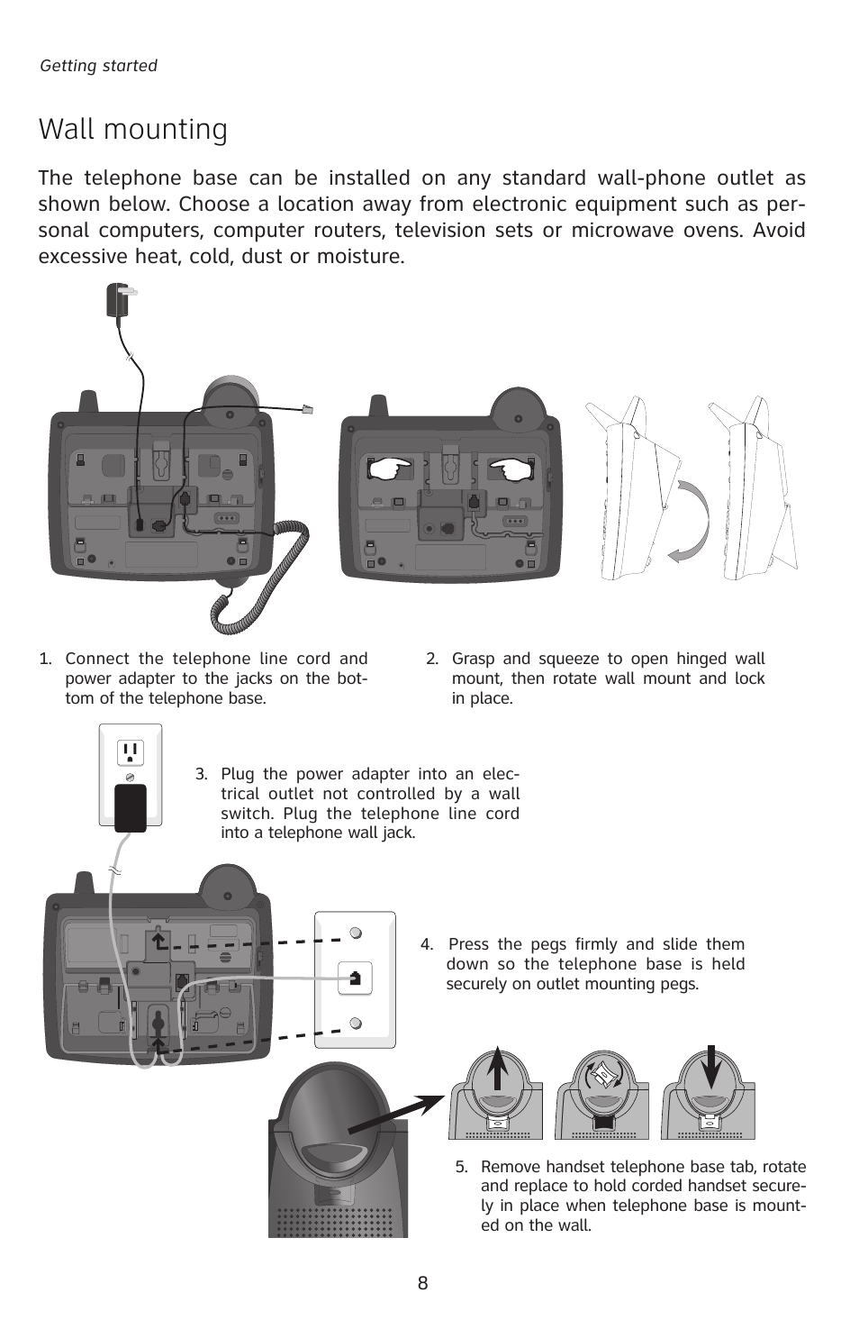 Wall mounting | AT&T E5827 User Manual | Page 11 / 70