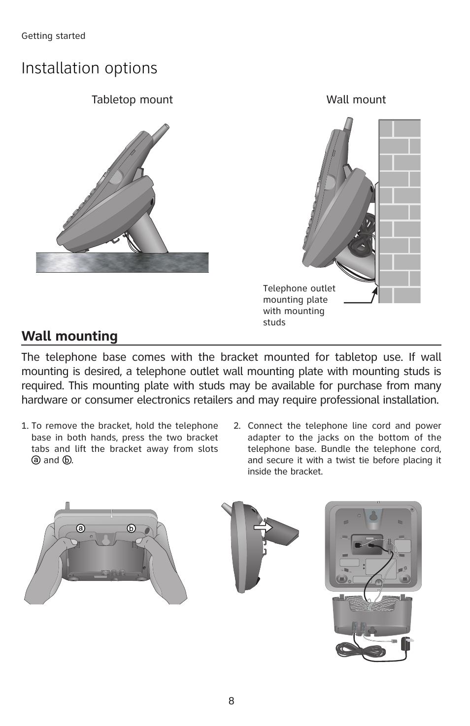 Wall mounting, Installation options | AT&T E5804 User Manual | Page 11 / 52