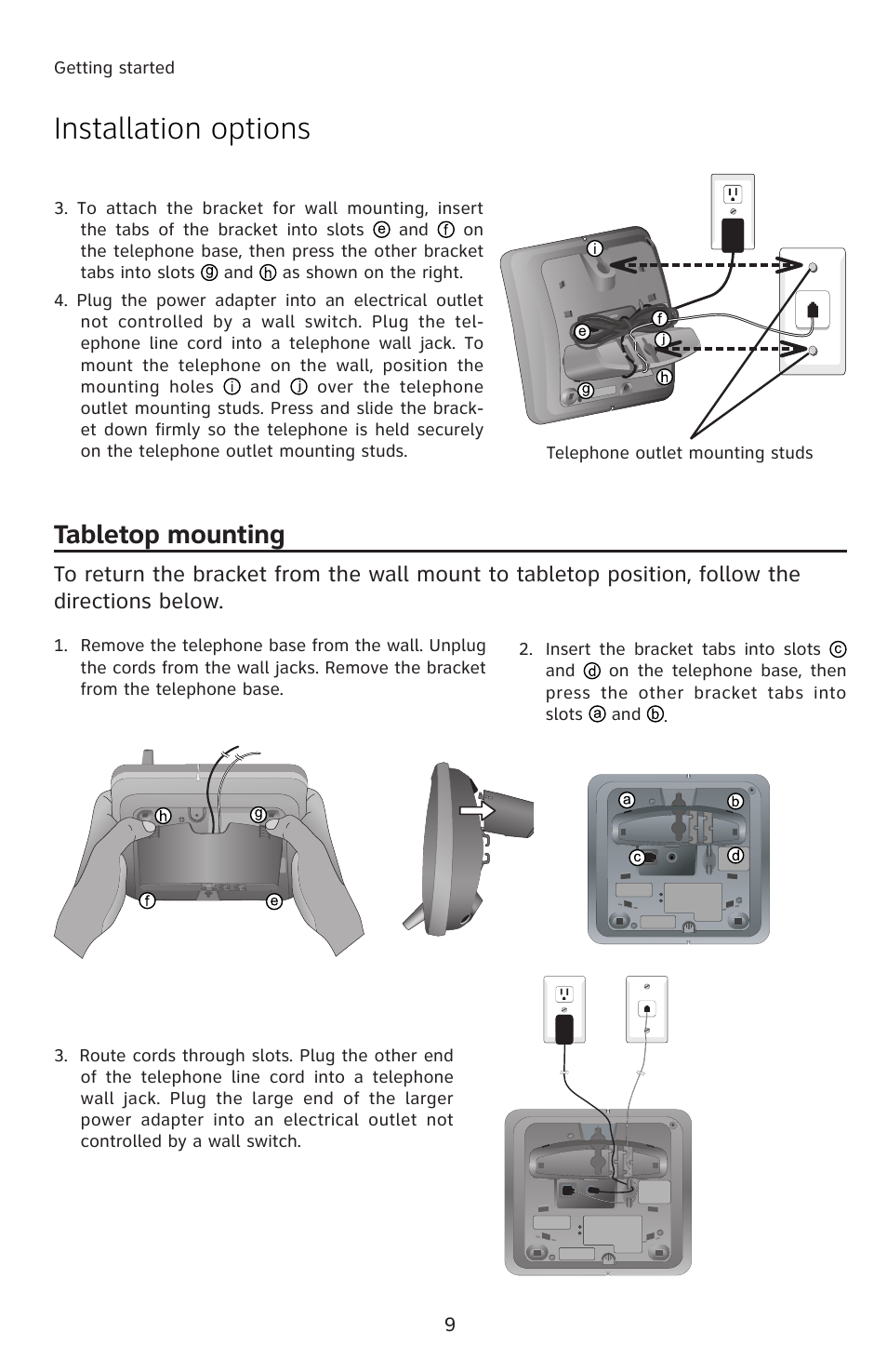 Tabletop mounting, Installation options | AT&T E5804 User Manual | Page 12 / 52
