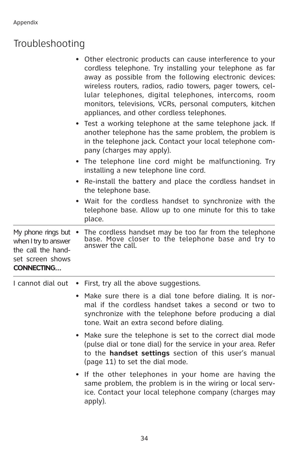 Connecting, Troubleshooting | AT&T E5804 User Manual | Page 37 / 52