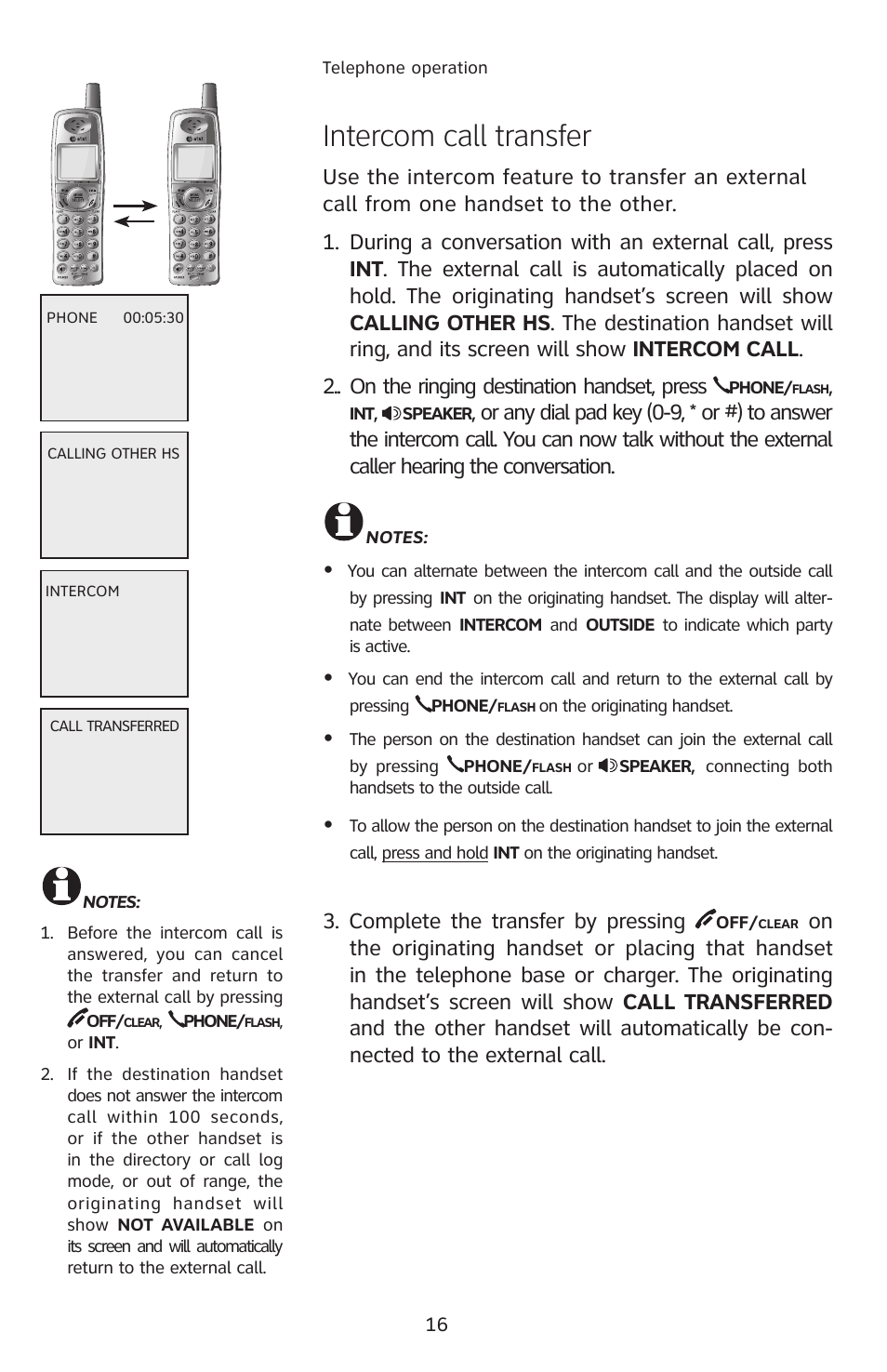 Intercom call transfer, Complete the transfer by pressing | AT&T 2812B User Manual | Page 19 / 69