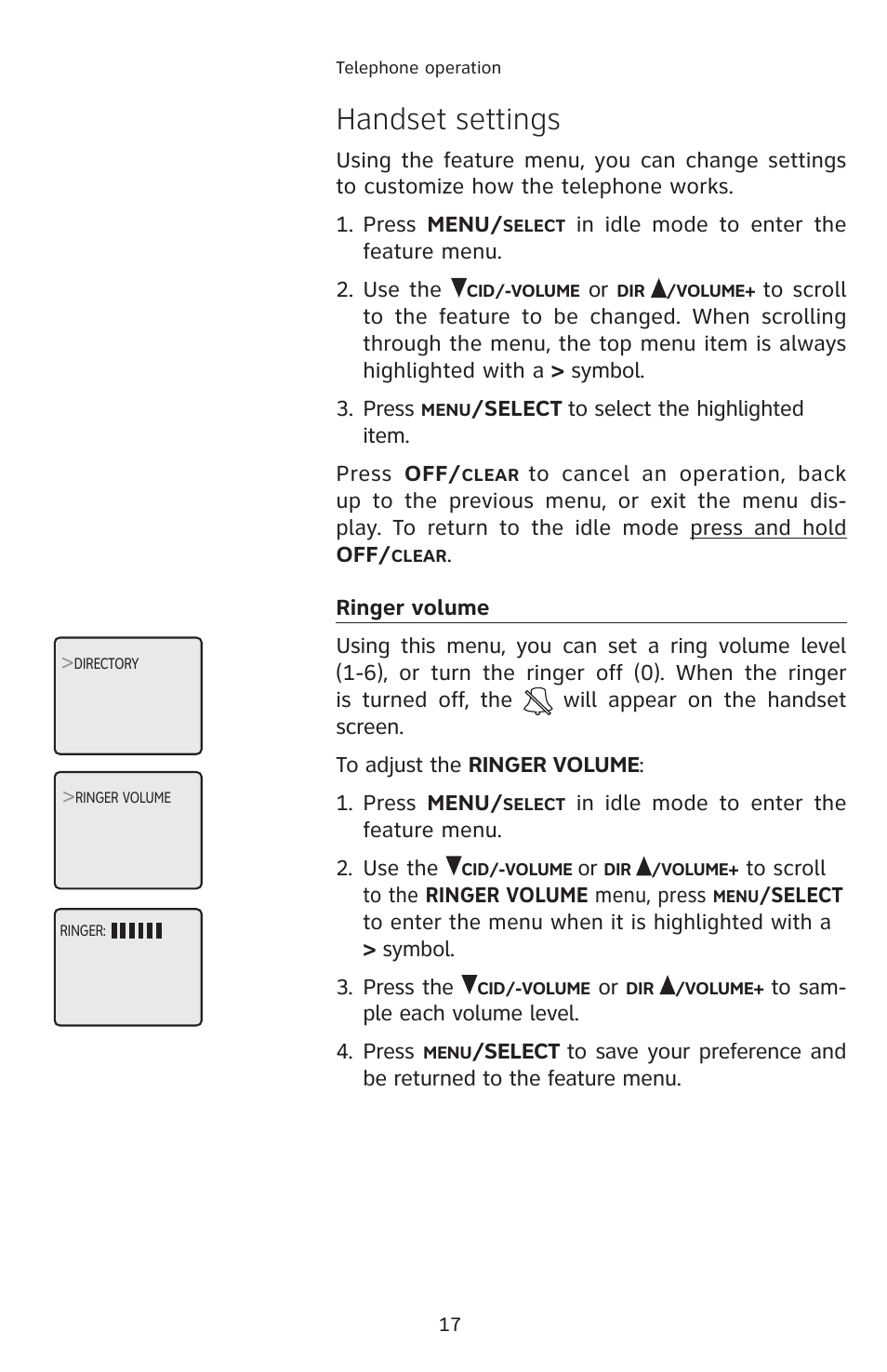 Handset settings | AT&T 2812B User Manual | Page 20 / 69